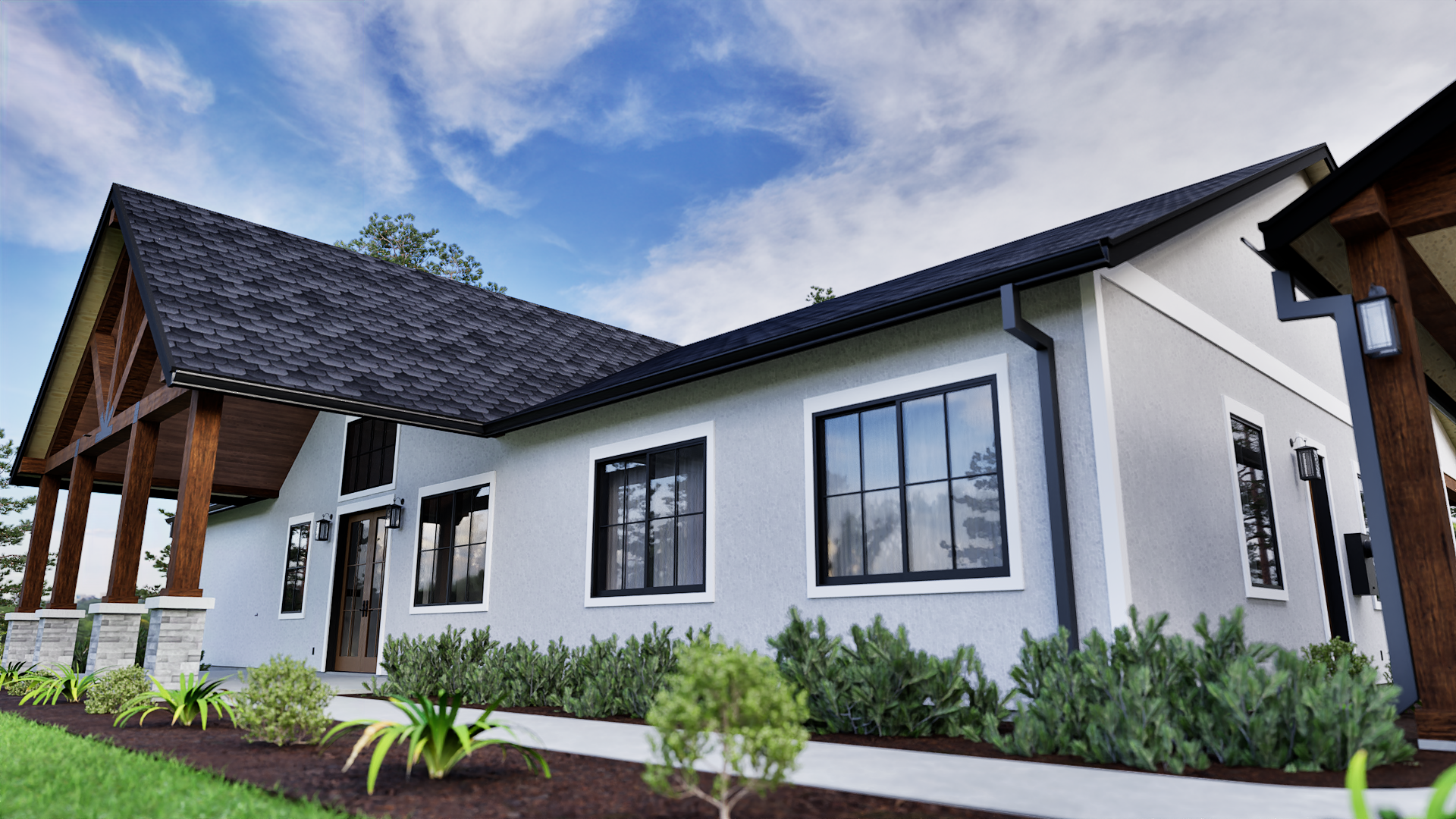 The home is designed for productivity with an office space and a dedicated hobby room.