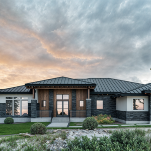 Stunning craftsman-style home design featuring 4 bedrooms with en suites, a half bath, and a large 4-car garage.