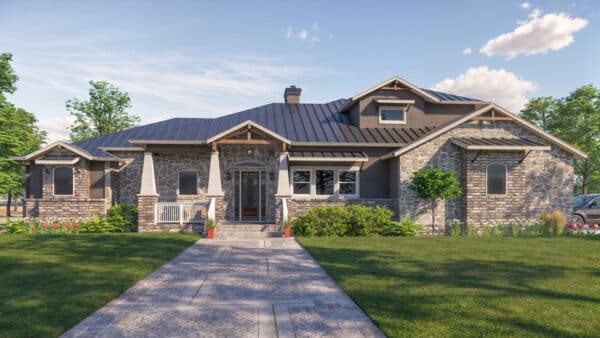 House Plan with Screened Porch and Outdoor Kitchen